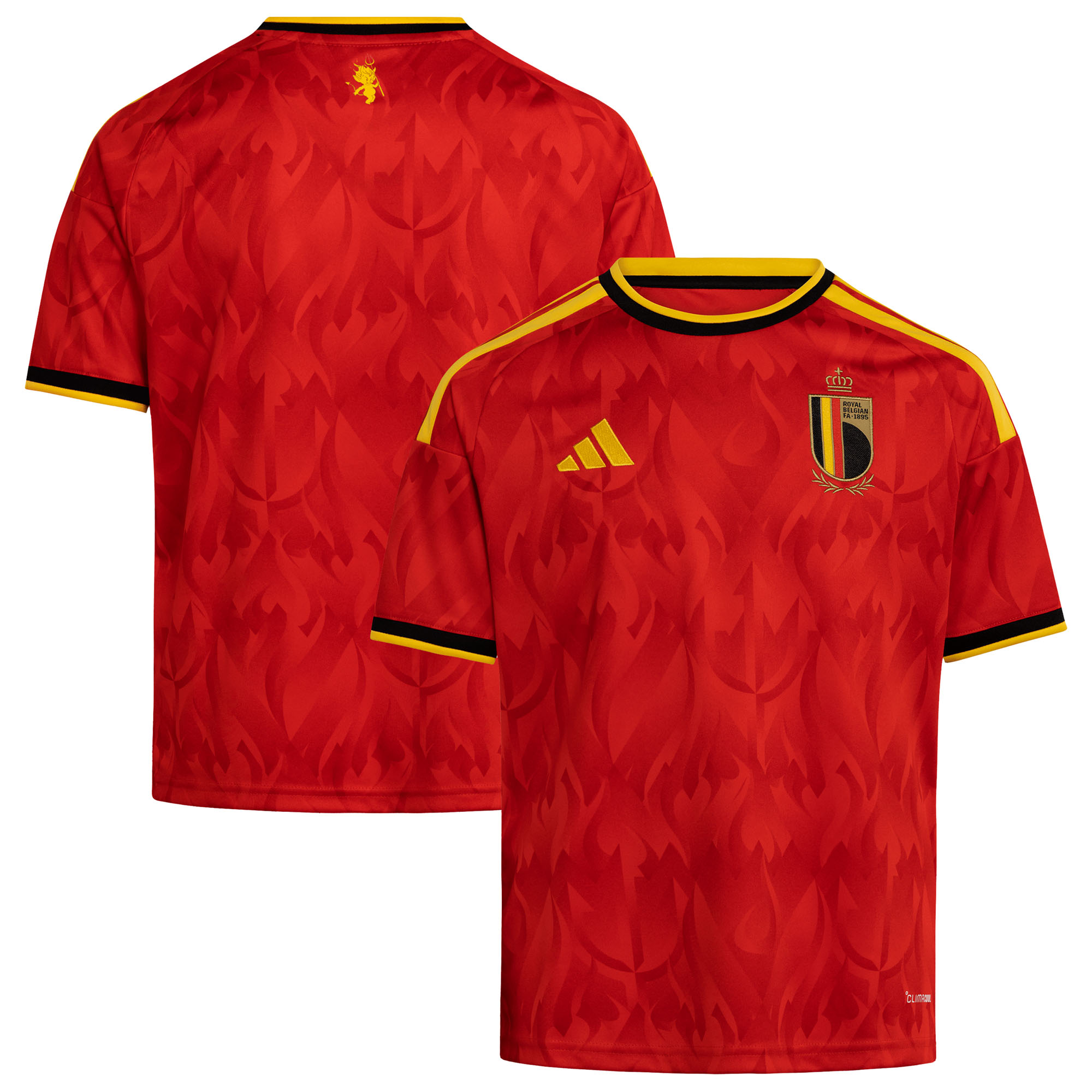 Maillot de football Adidas domicile de l'équipe de Belgique pour enfant, saison 2025/2026.
