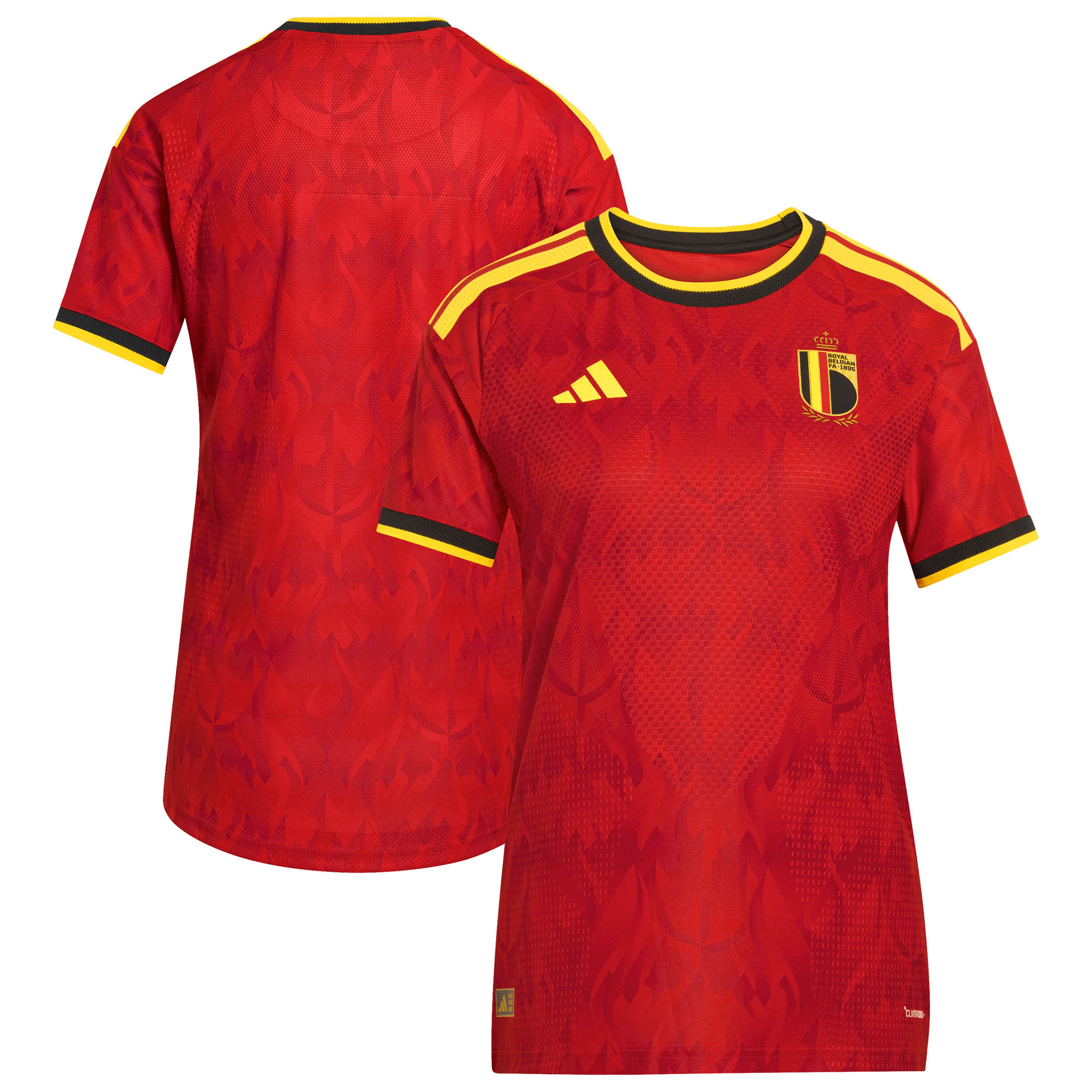 Maillot de football Adidas domicile femme version Authentic 2026 de l'équipe nationale de Belgique, coloris rouge.