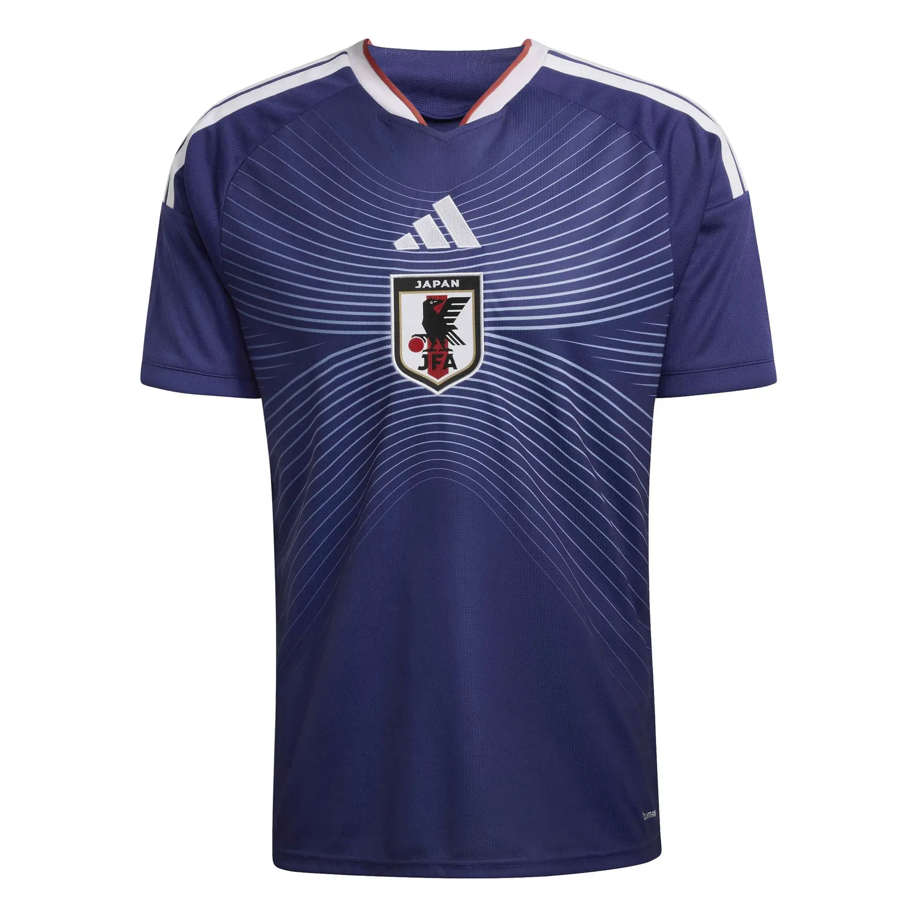 Maillot de football Adidas domicile du Japon pour la saison 2025/2026, coloris bleu avec détails technologiques.