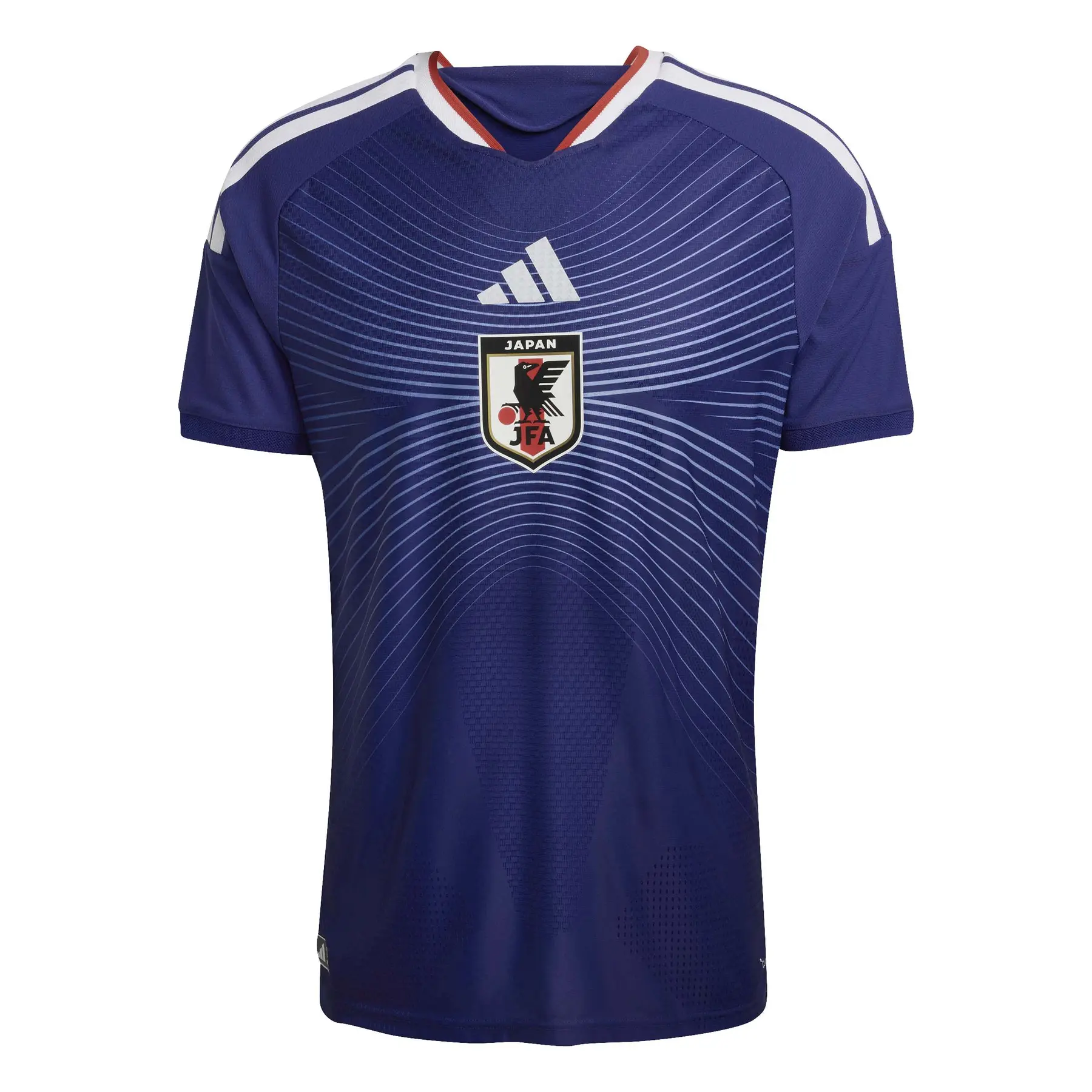 Maillot Adidas Japon Domicile Authentique 2026 bleu avec graphismes inspirés des paysages japonais.