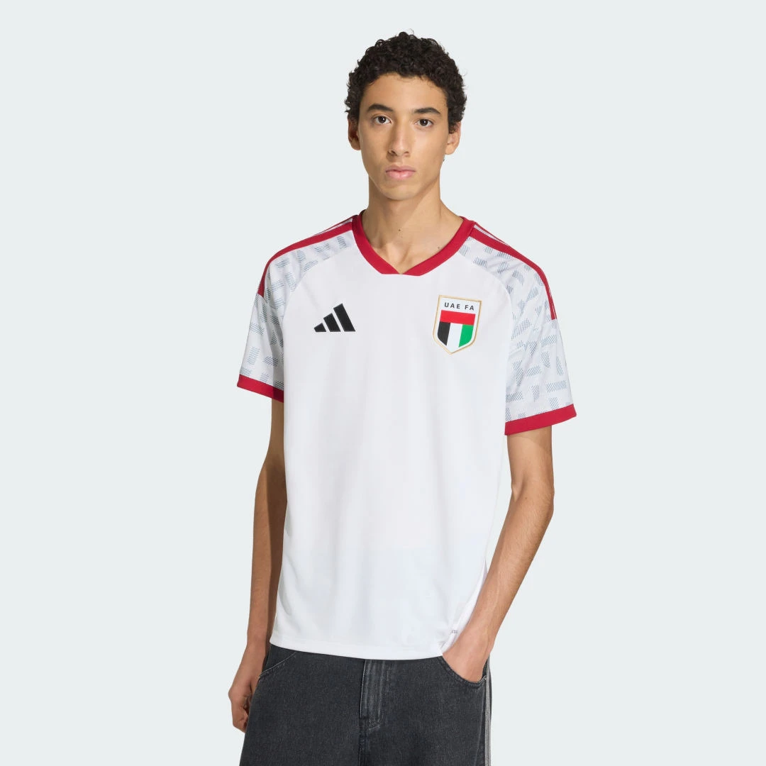 Maillot de football blanc Adidas domicile des Émirats Arabes Unis pour la saison 2026.