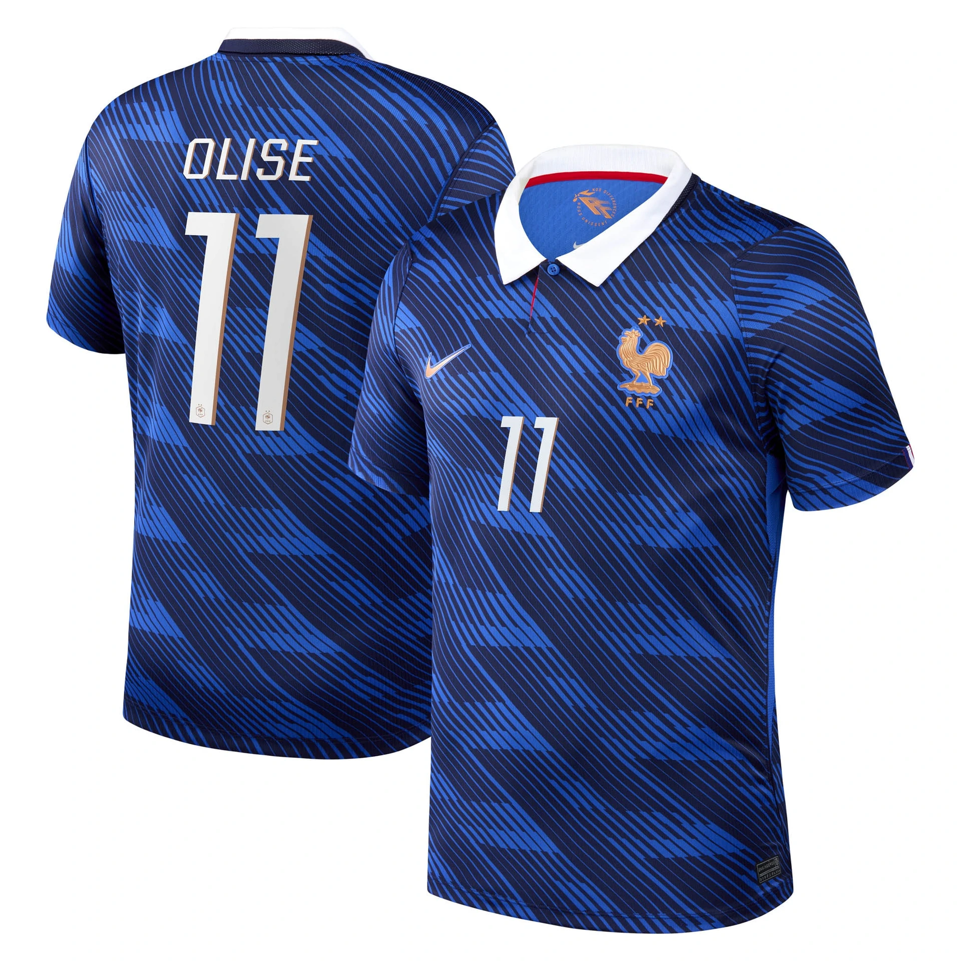 Maillot de foot Nike France domicile 2026 avec flocage Michael Olise numéro 11