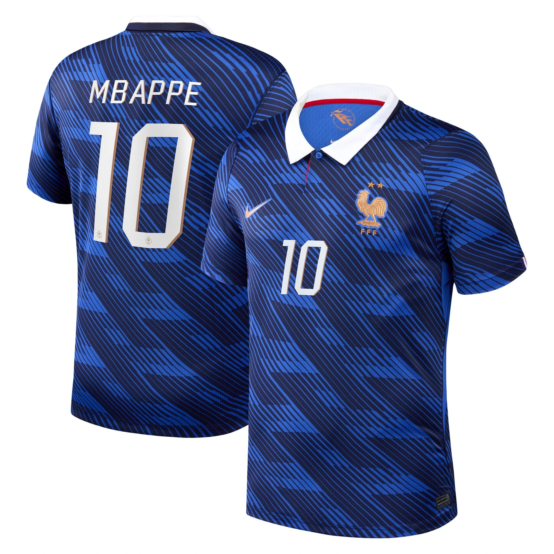 Maillot de football Nike France domicile 2026 avec flocage Kylian Mbappé numéro 10.