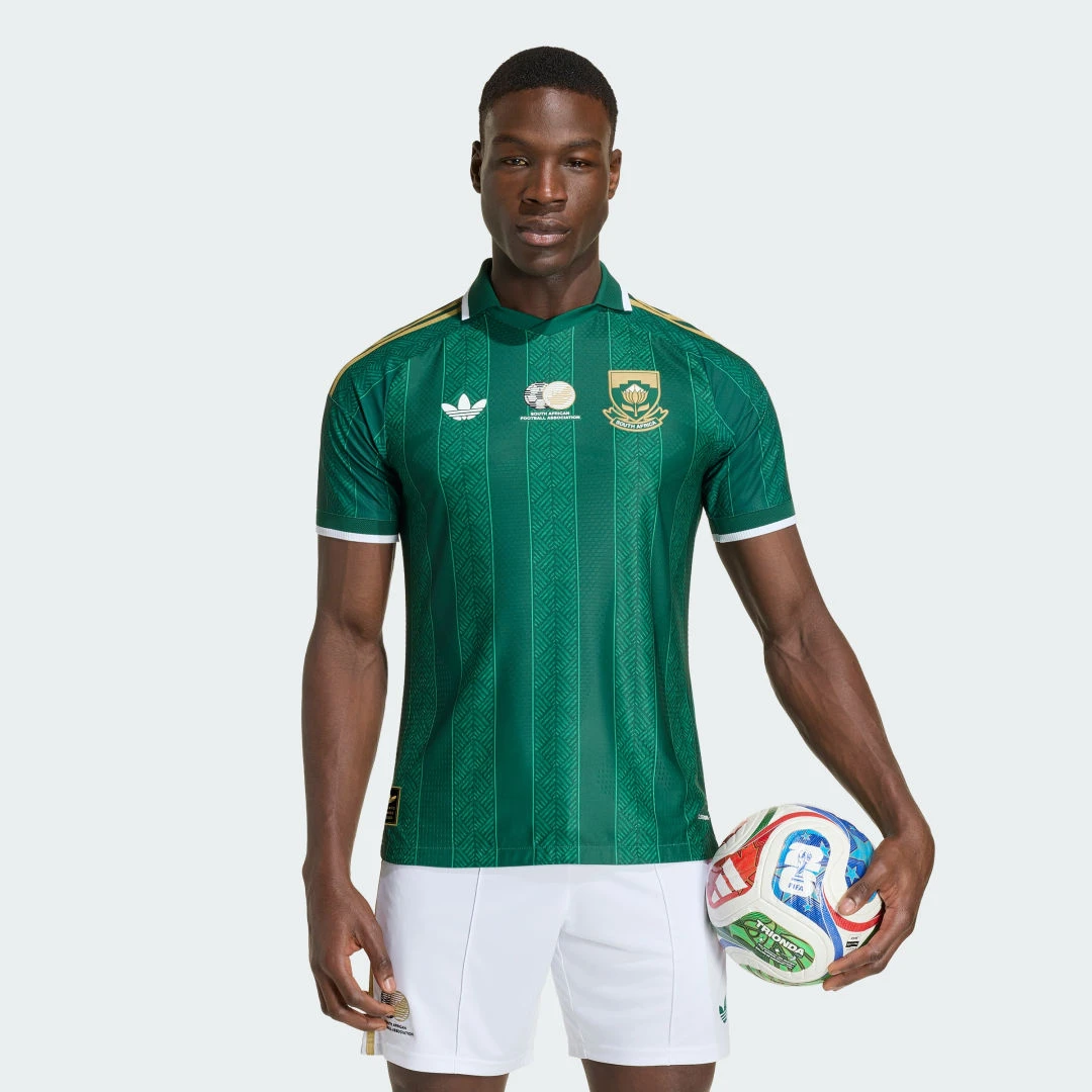 Maillot de football extérieur authentique Adidas de l'Afrique du Sud pour la saison 2026, coloris vert.