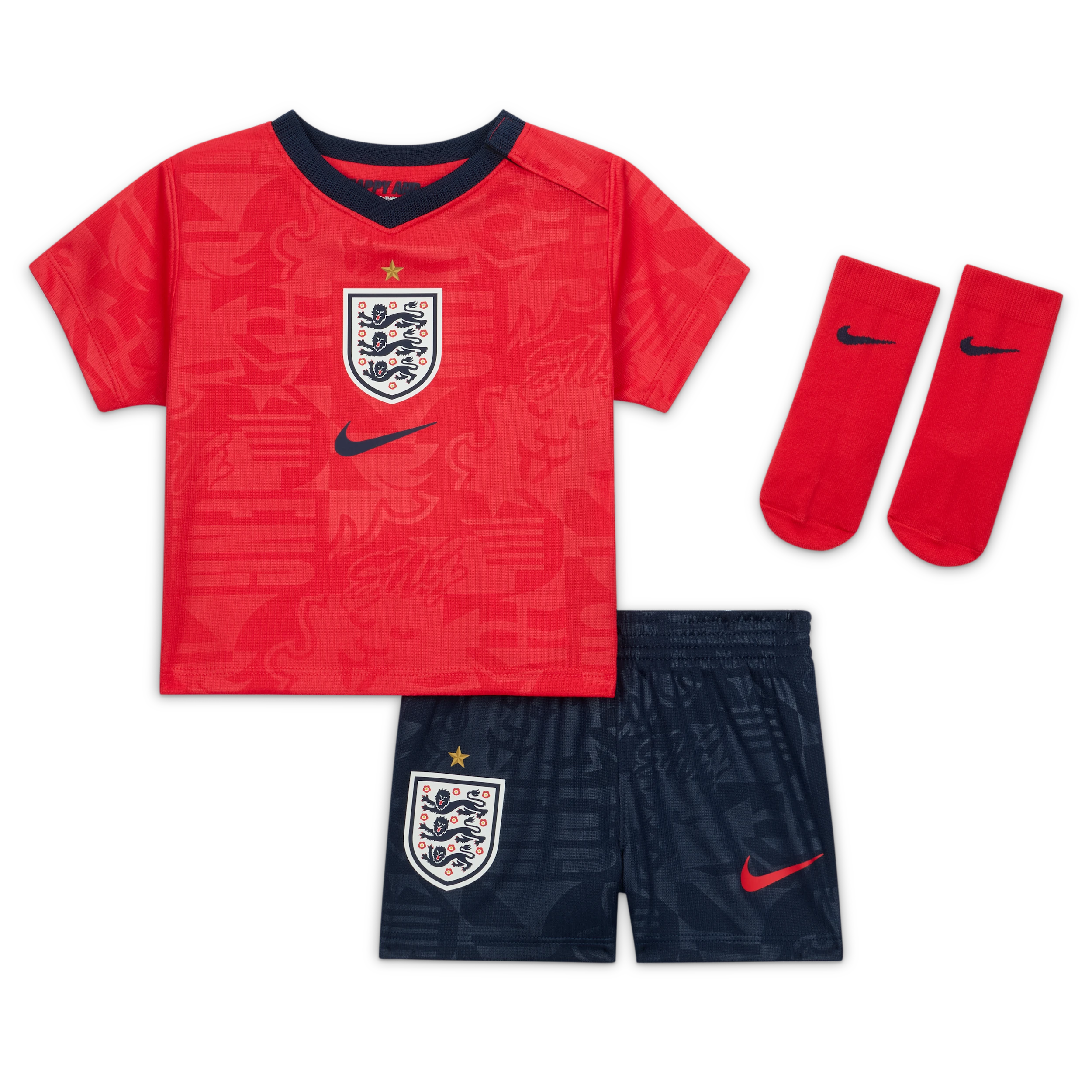 Ensemble trois pièces Nike extérieur rouge de l'Angleterre pour bébé, saison 2026/2027.