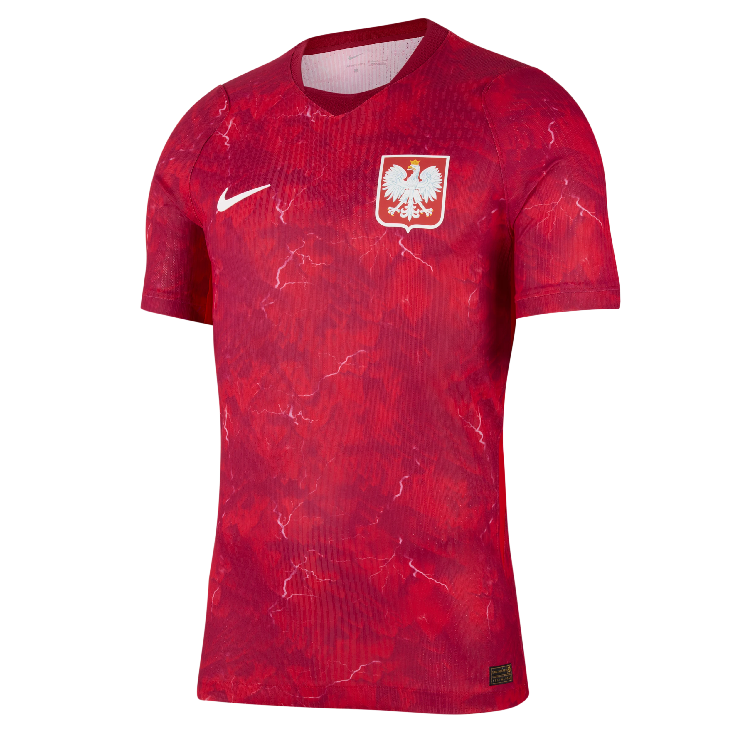 Maillot de football extérieur authentique Nike de la Pologne pour la saison 2026, coloris rouge de match.