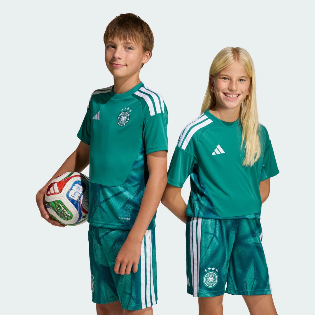 Maillot de gardien vert Adidas de l'équipe nationale d'Allemagne pour enfant, saison 2026/2027.