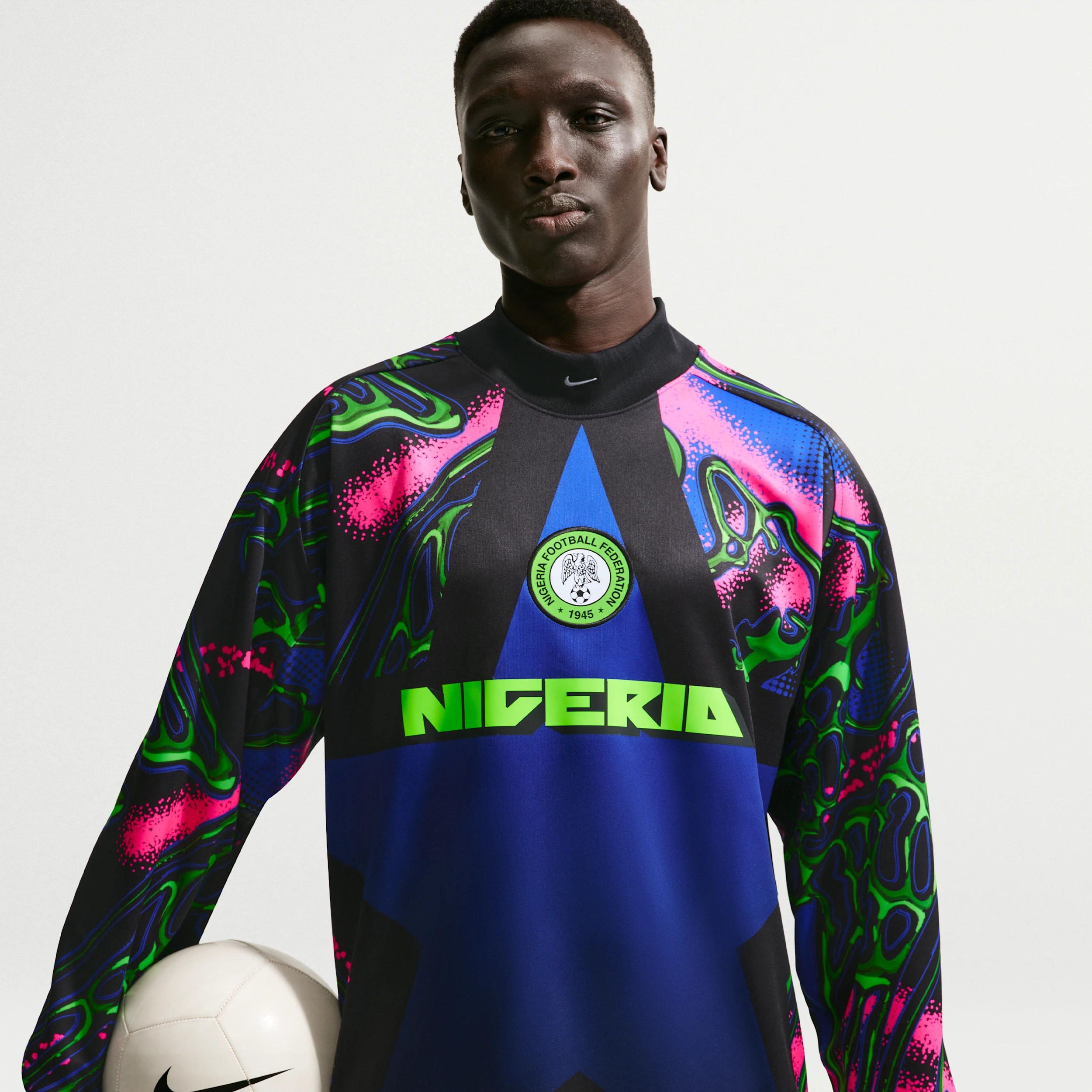 Maillot de gardien de but Nike Nigeria noir collection 2026 2027 coupe ample