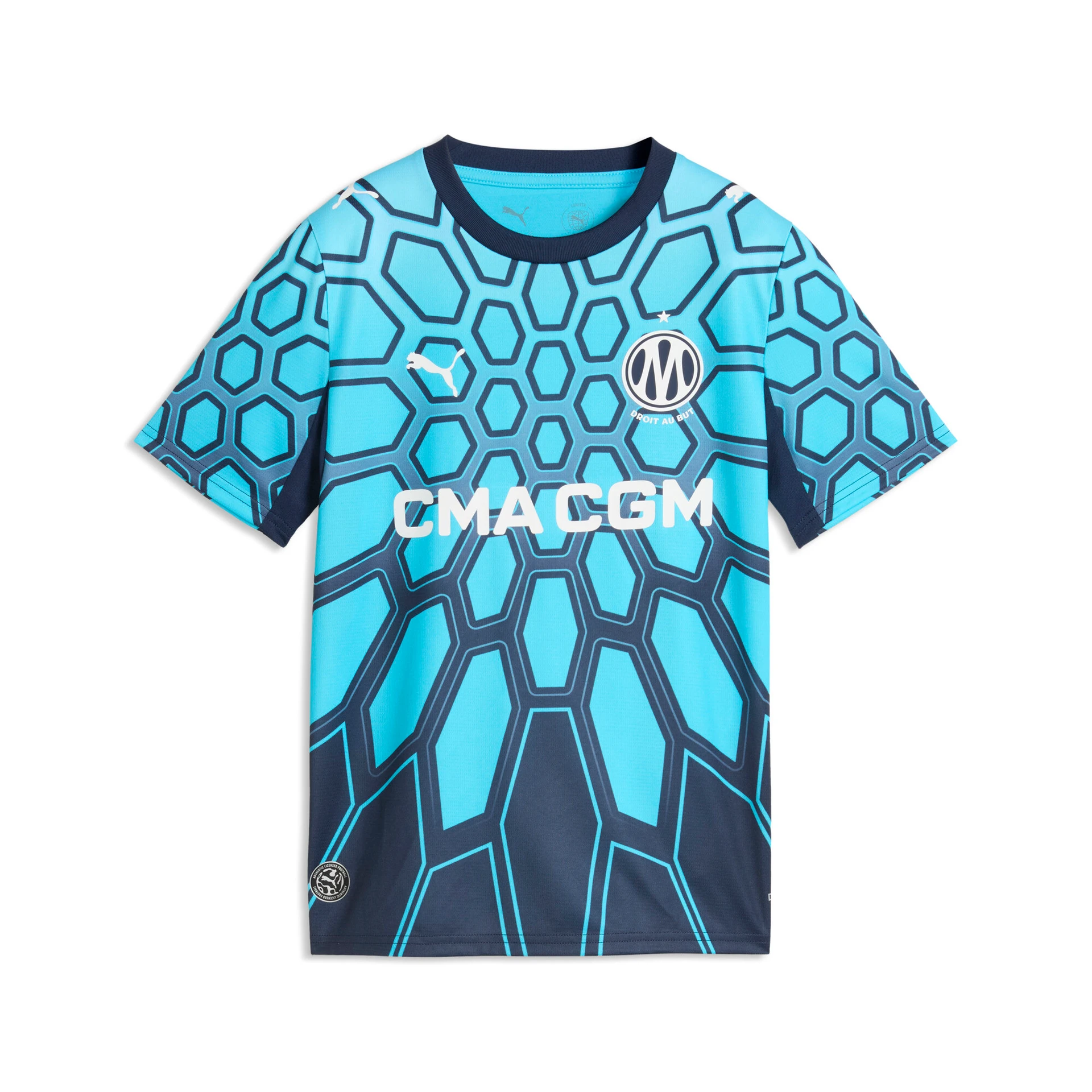 Maillot de gardien Puma de l'Olympique de Marseille saison 2026/2027 pour enfant.
