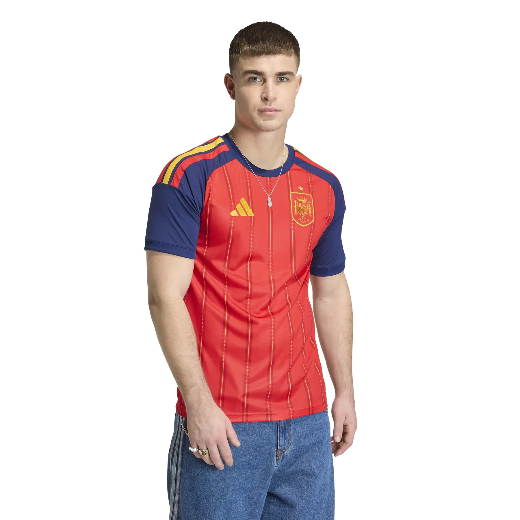 Maillot Espagne Domicile 2026 vue de face sur mannequin