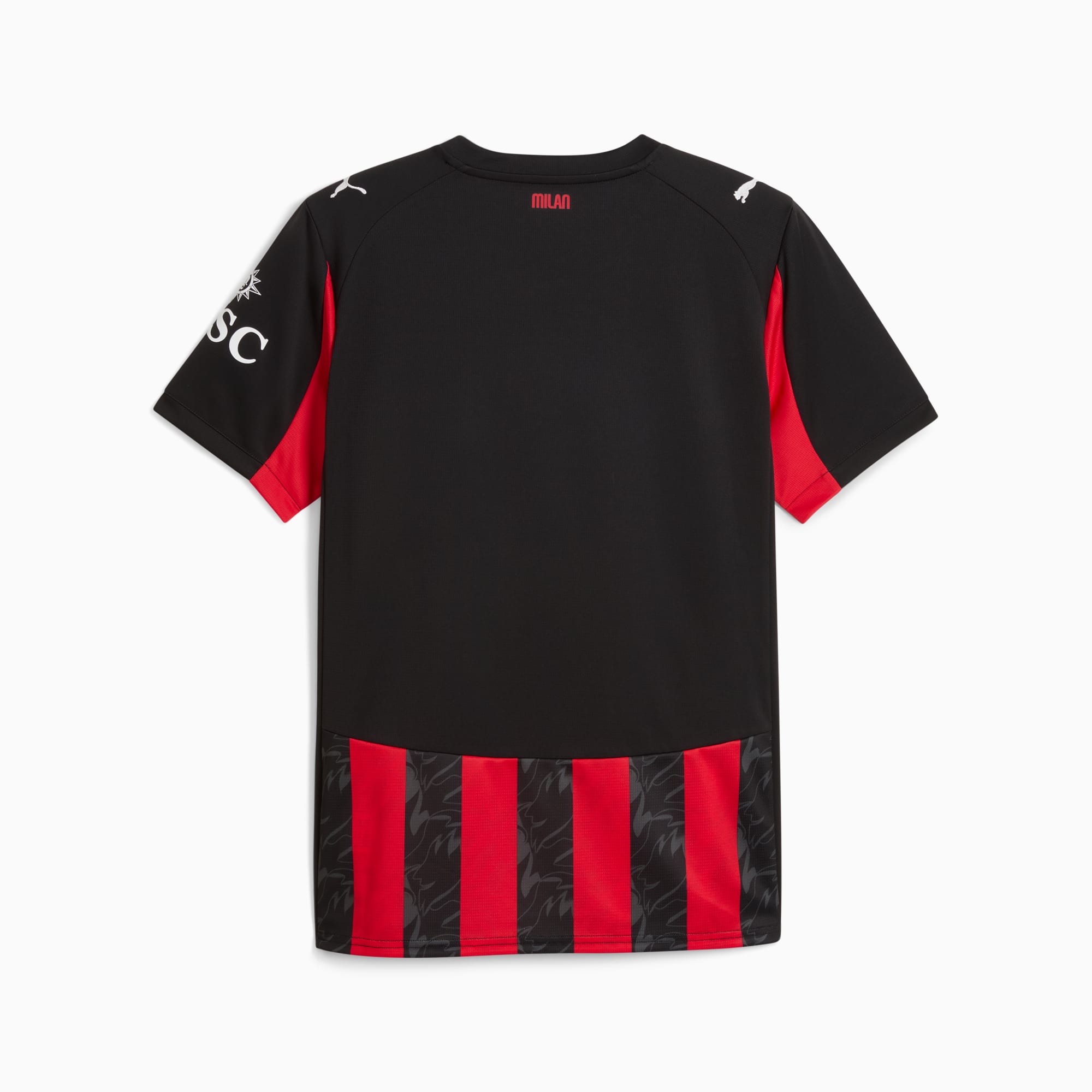 Maillot officiel AC Milan domicile 2025-2026 rouge et noir Puma - vue de dos