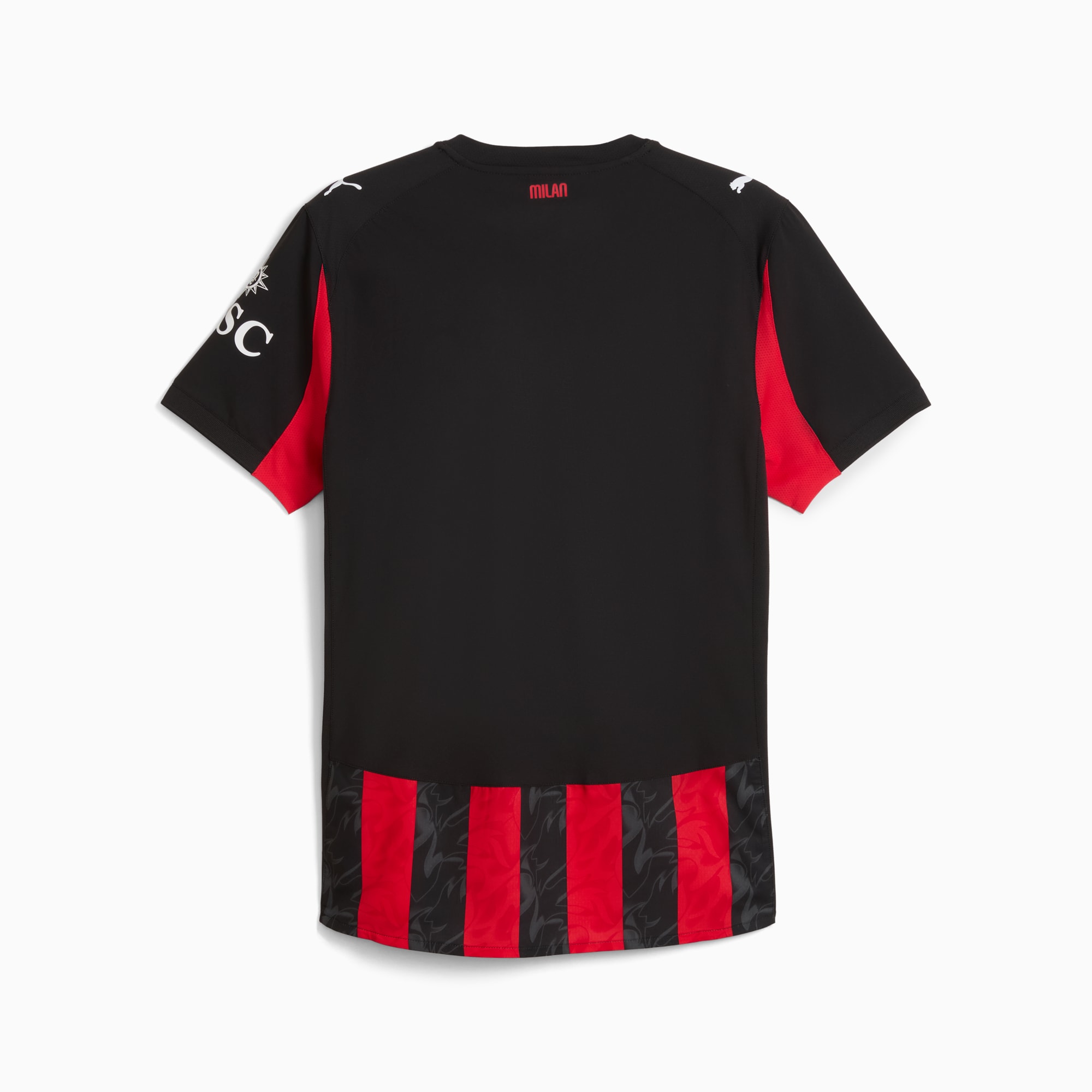 Maillot officiel AC Milan domicile 2025-2026 rouge et noir Puma - vue de dos