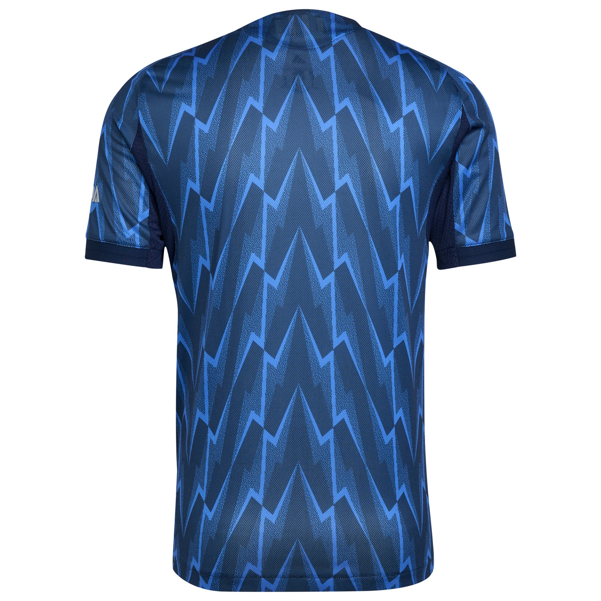 Maillot officiel Arsenal extérieur authentique 2025-2026 bleu marine et rose Adidas - photo portée