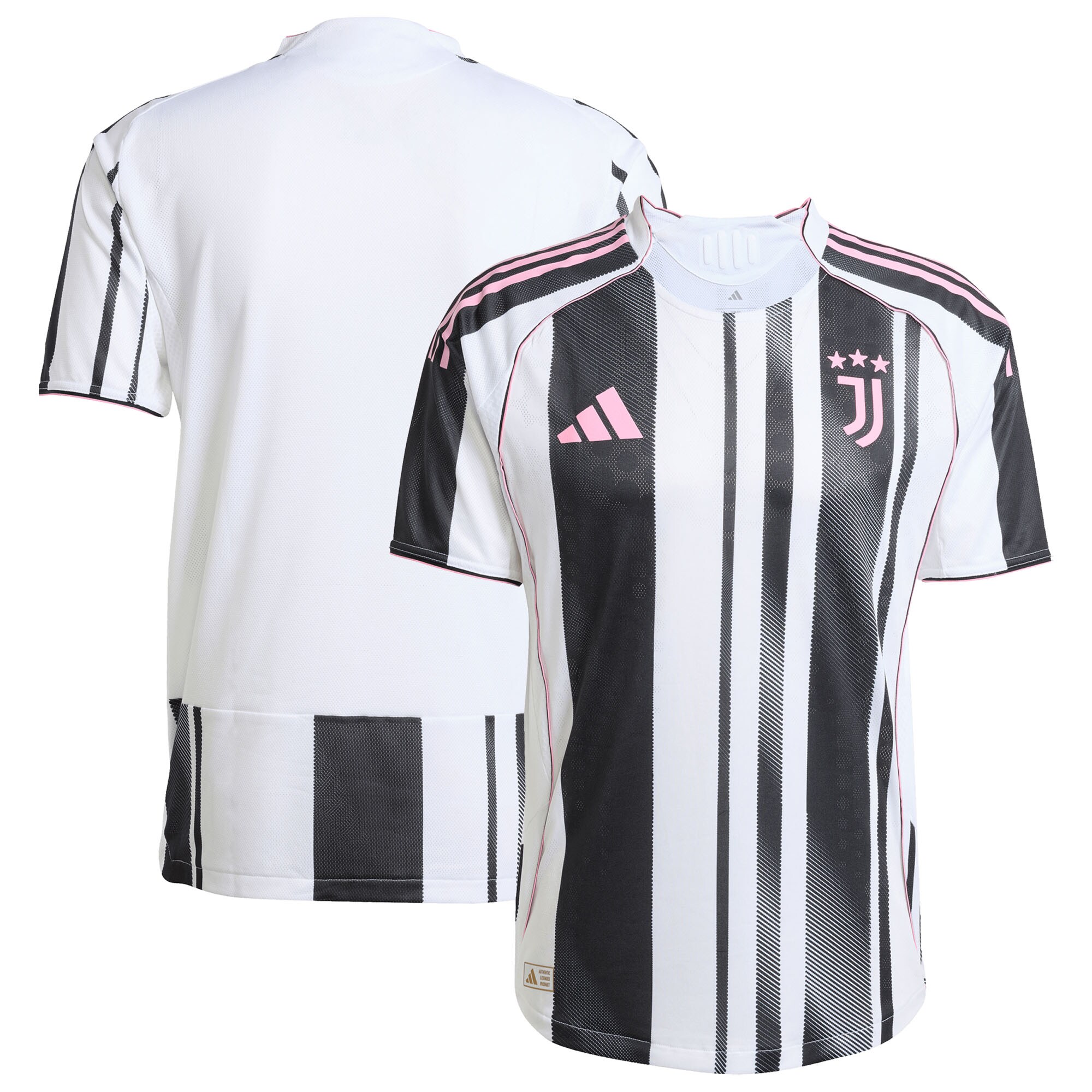Maillot officiel Juventus domicile authentique 2025-2026 noir et blanc Adidas - vue composite