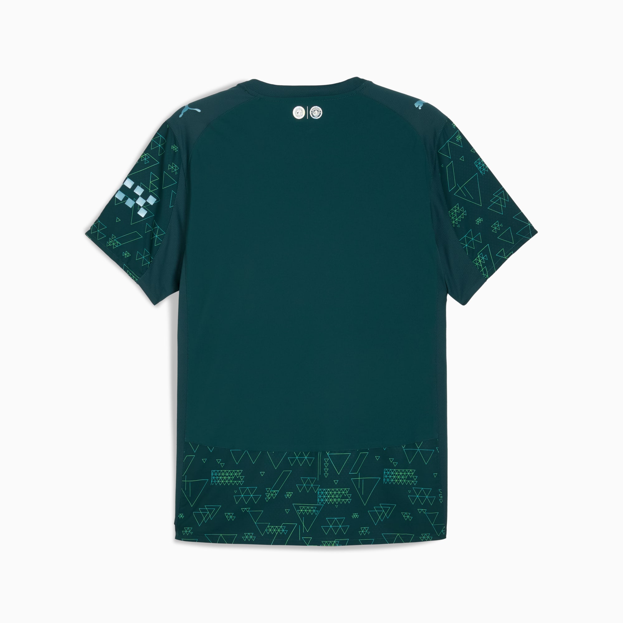 Maillot officiel Manchester City fourth 2025-2026 vert foncé et jaune Puma - vue de dos