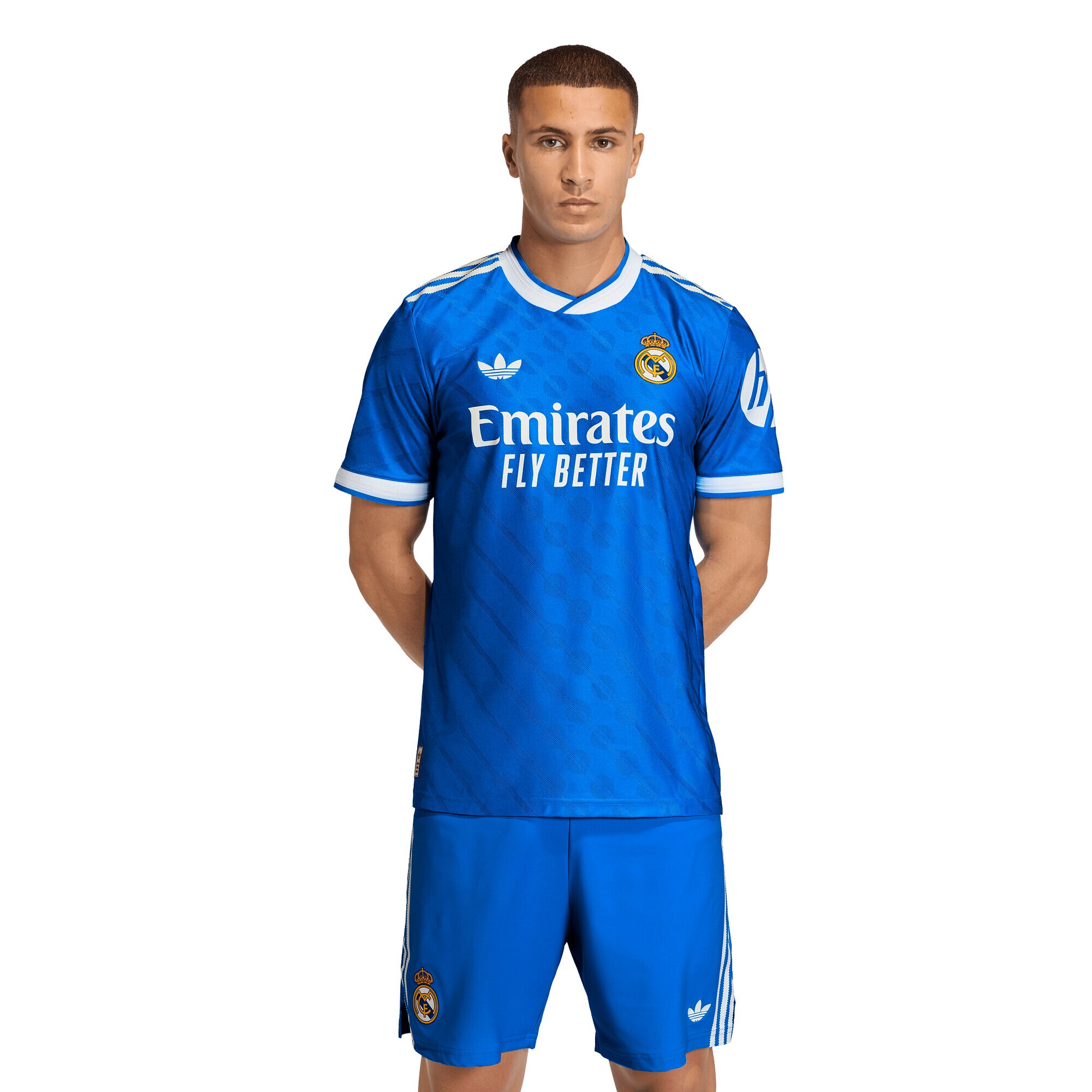 Maillot officiel Real Madrid third 2025-2026 orange Adidas - photo portée