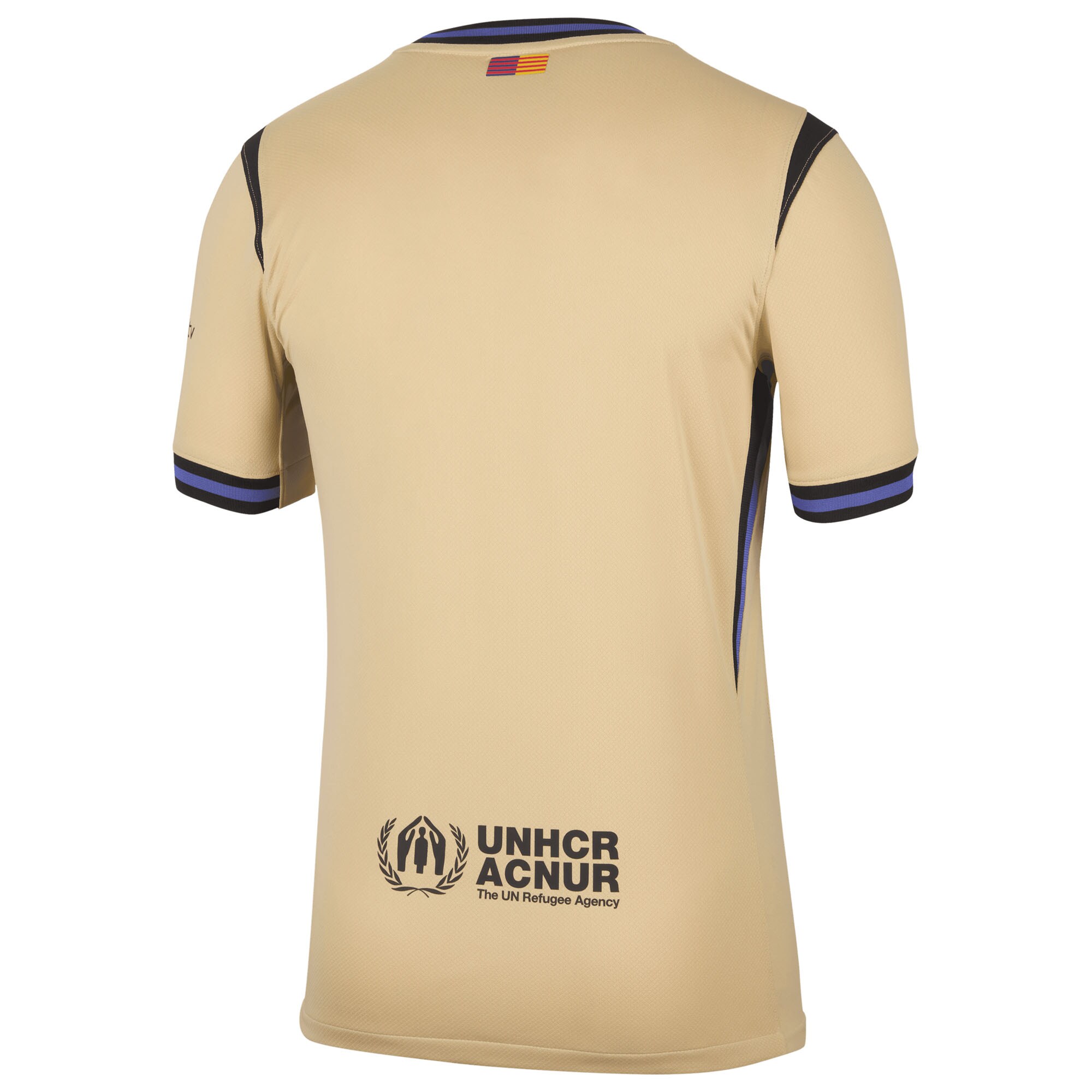 Maillot officiel FC Barcelone exterieur 2025-2026 jaune et bleu Nike - vue de dos