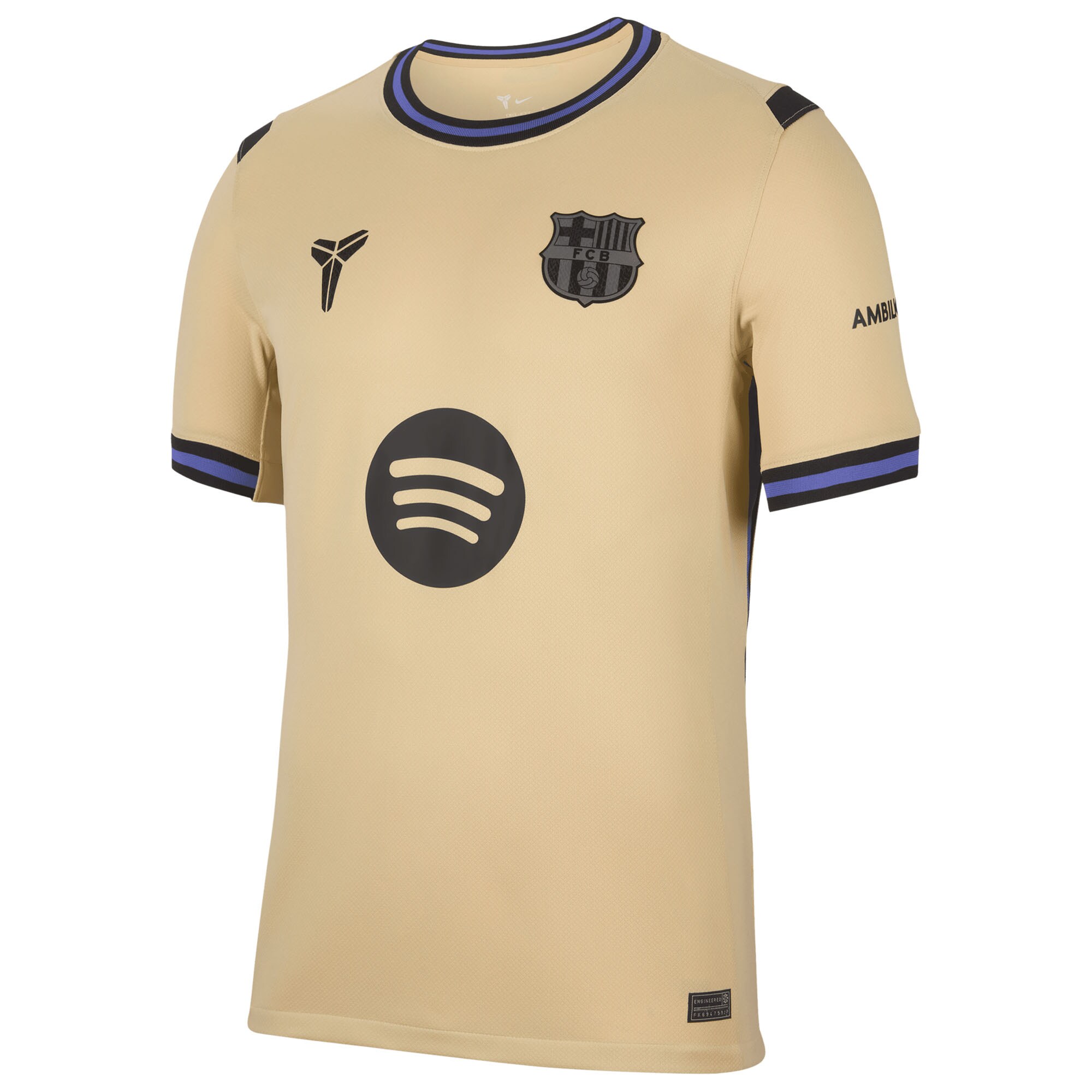 Maillot officiel FC Barcelone exterieur 2025-2026 jaune et bleu Nike - vue de face