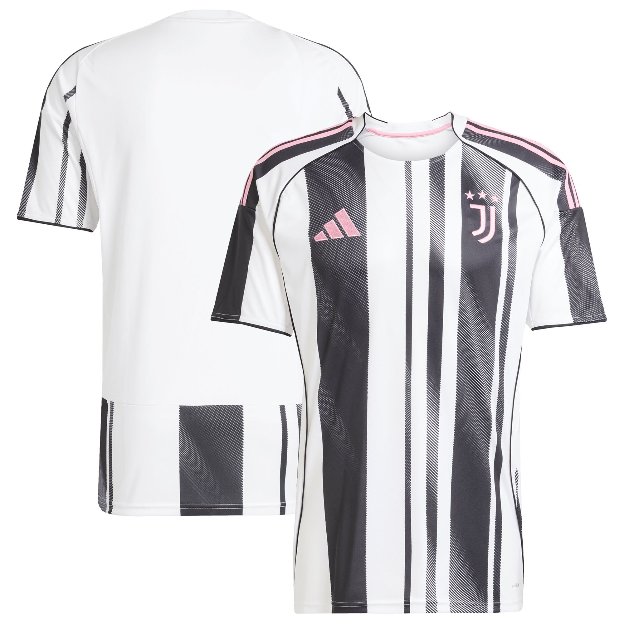 Maillot officiel Juventus domicile 2025-2026 noir et blanc Adidas - vue composite