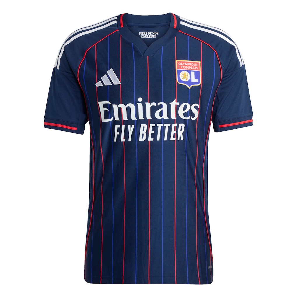 Maillot officiel Olympique Lyonnais exterieur 2025-2026 bleu marine Adidas - vue de face