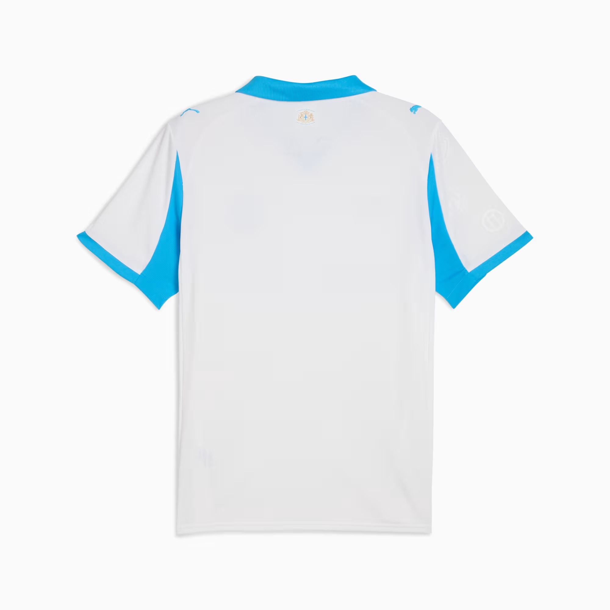 Maillot officiel Olympique de Marseille domicile 2025-2026 blanc et bleu ciel Puma - vue de dos