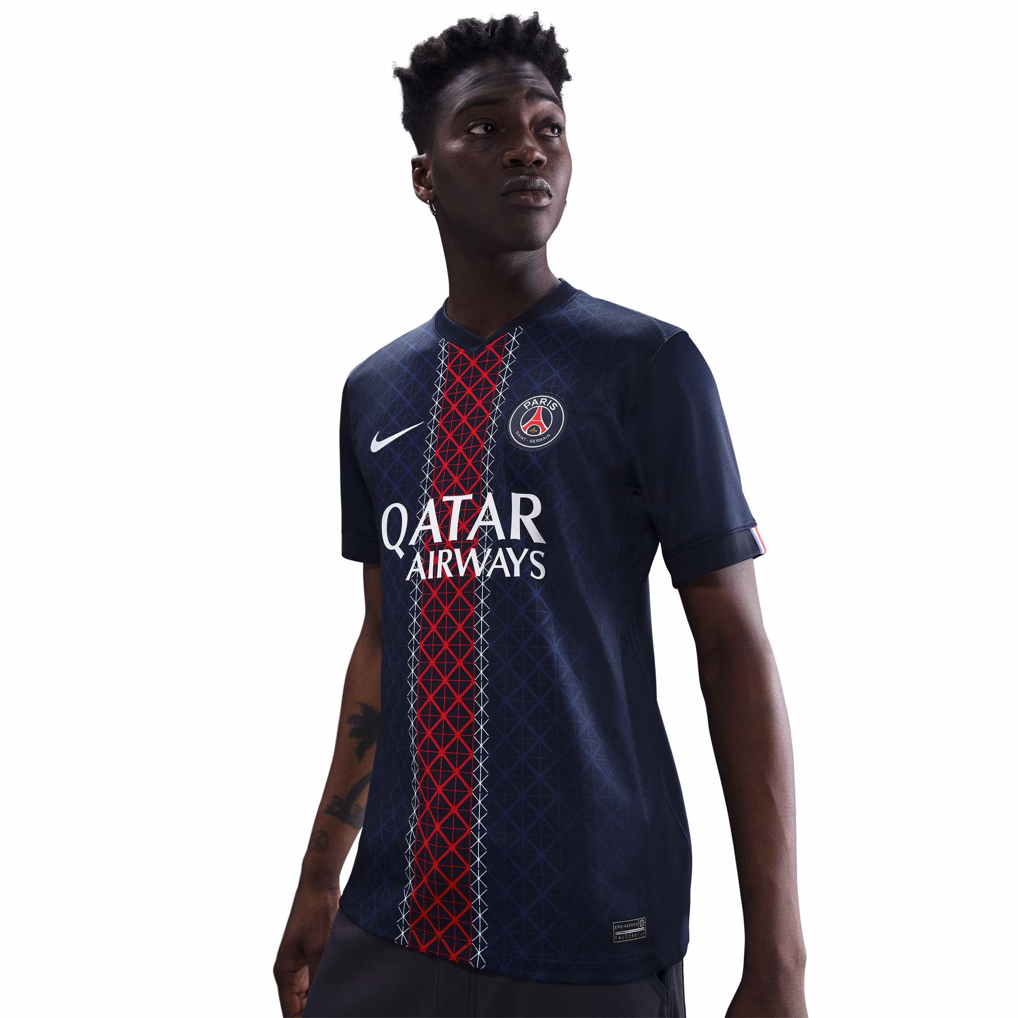 Maillot officiel Paris Saint-Germain domicile 2025-2026 bleu marine Nike - photo portée
