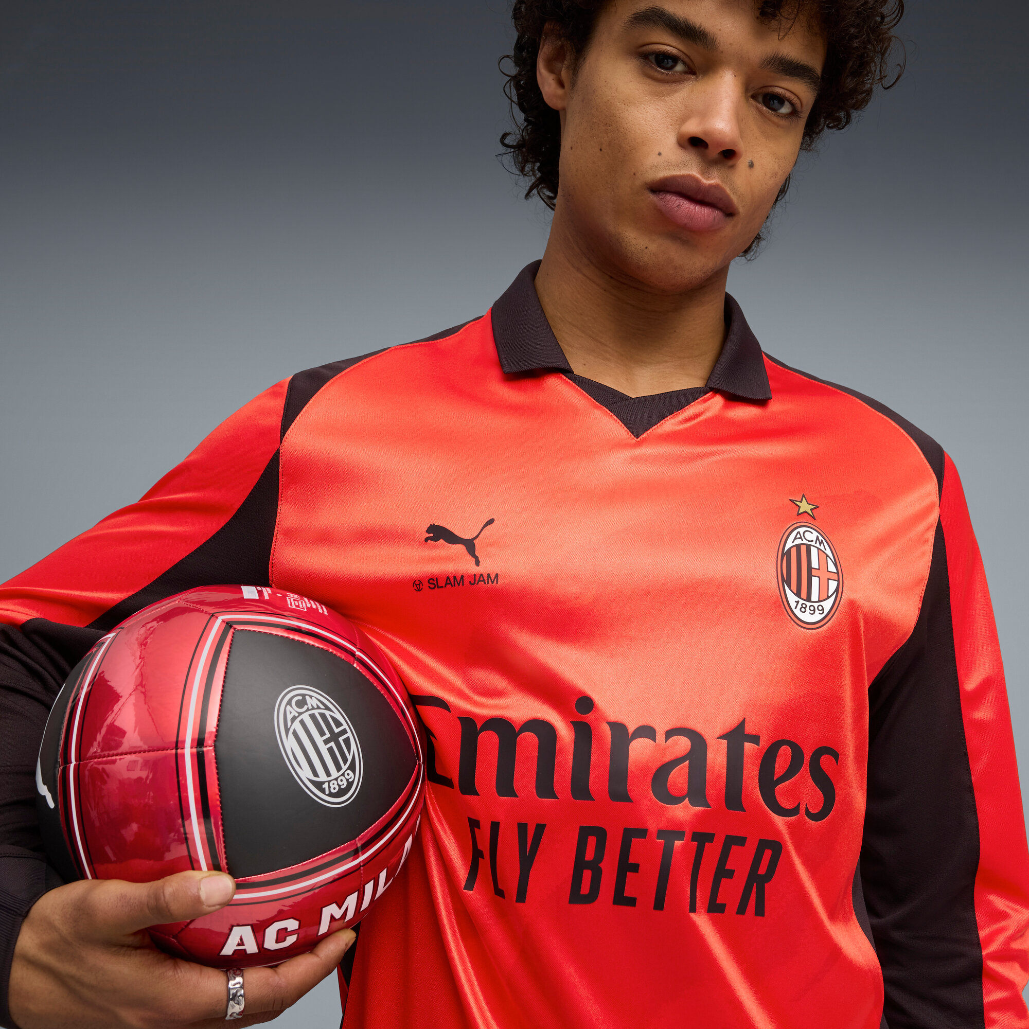 Fourth AC Milan Maillot AC Milan x Slam Jam Rouge - Manches longues 2025/2026 - Puma