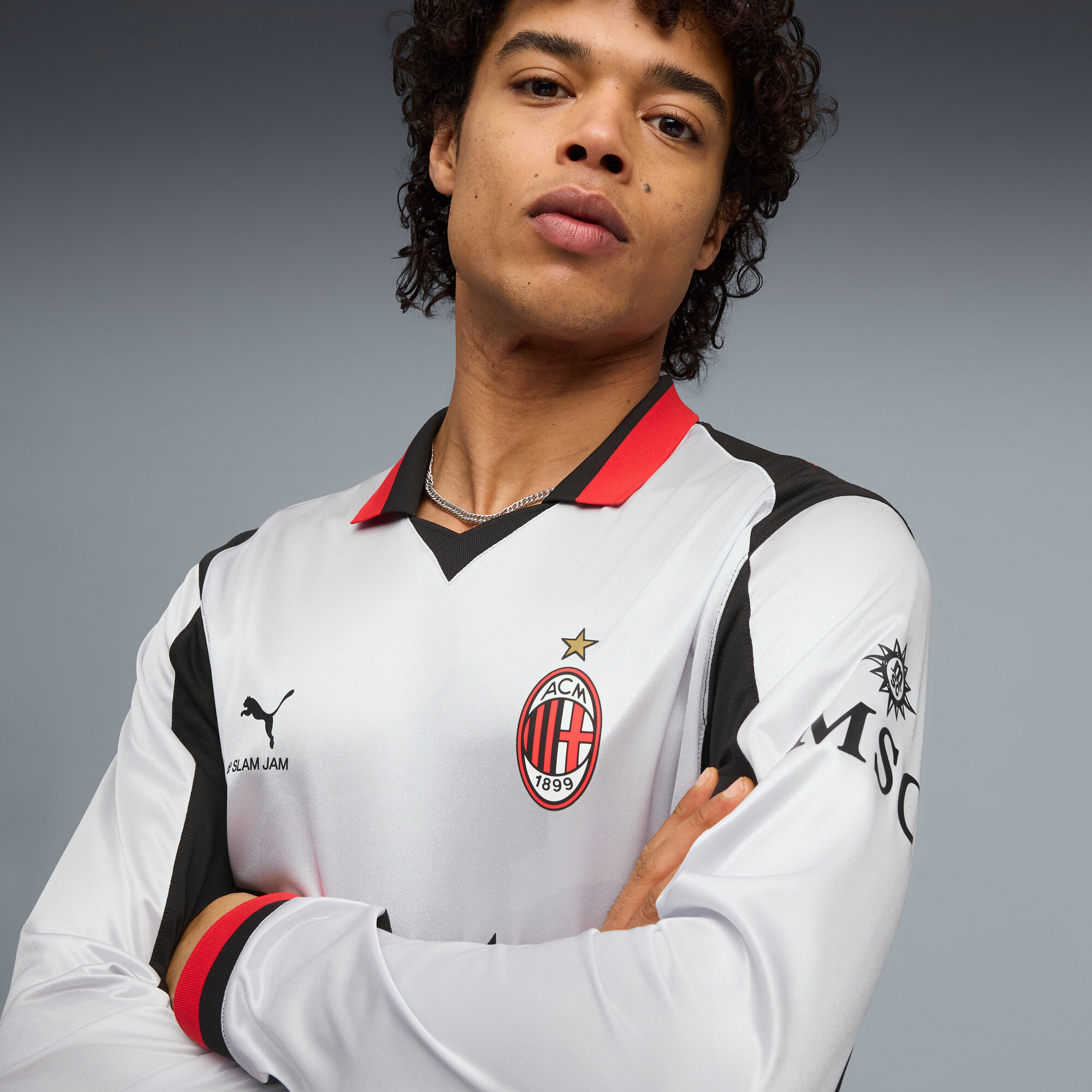 Fourth AC Milan Maillot AC Milan x Slam Jam Argent - Manches longues 2025/2026 - Puma